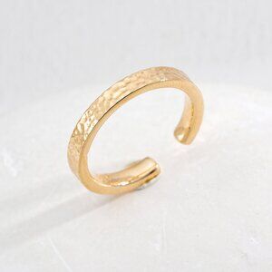 ✨ Artisan Original Design Hammered Cuff Stacking Ring | Adjustable S925